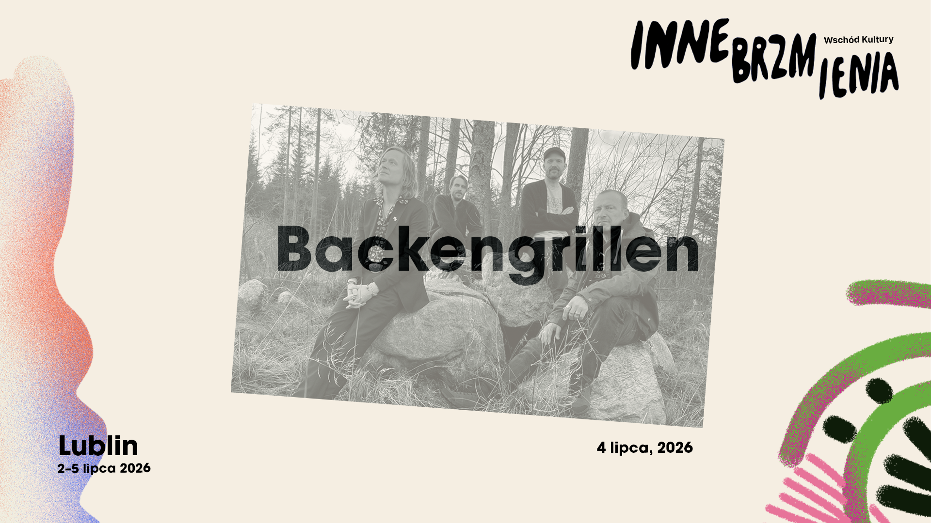 Czarno-białe zdjęcie członków zespołu.