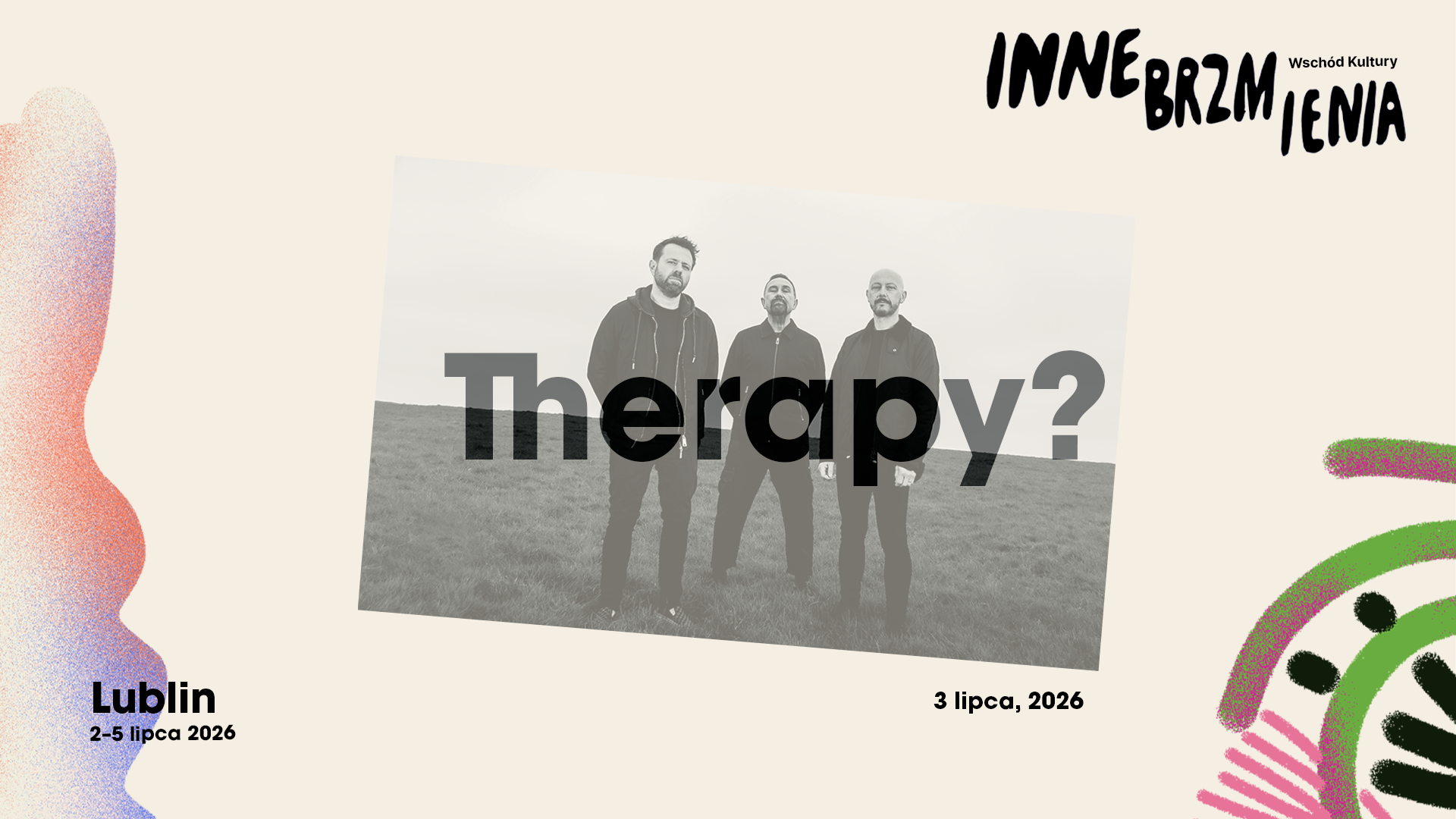 Czarno-białe zdjęcie członków zespołu.